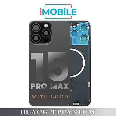 iPhone 15 Pro Max Compatible Back Cover Glass Assembly with MagSafe [Black Titanium]