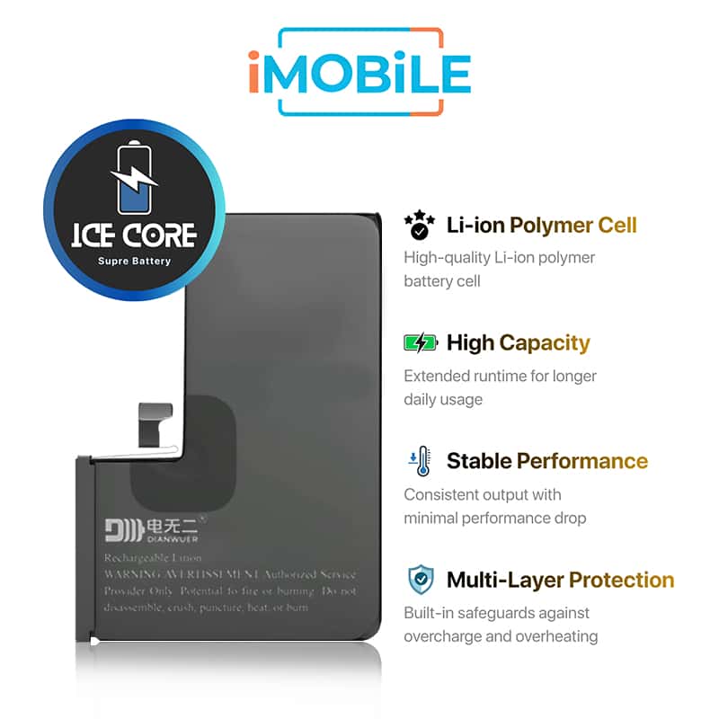 iPhone 15 Pro Max Compatible IceCore Pro Battery [Enhanced Capacity Performance]