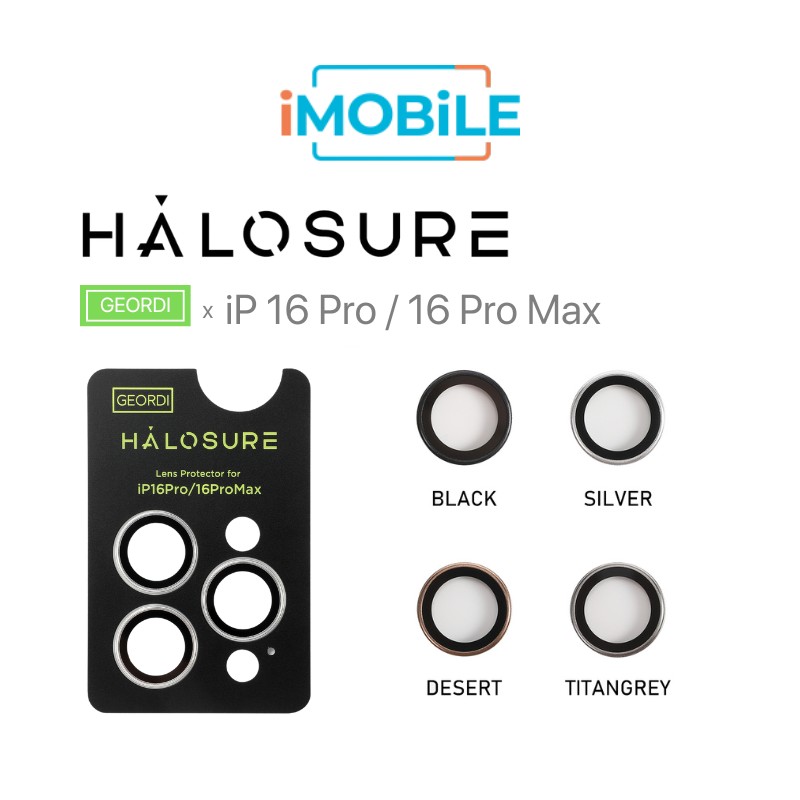 Halosure Geordi Rear Camera Lens Armour Protector (Anti-Reflection), iPhone 16 Pro / 16 Pro Max