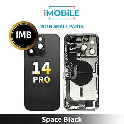 iPhone 14 Pro Compatible Back Housing With Small Parts [IMB] [Space Black]