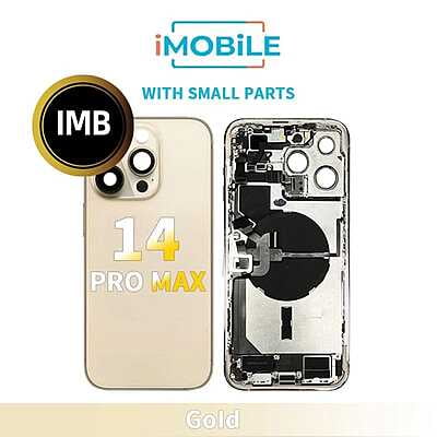 iPhone 14 Pro Max Compatible Back Housing With Small Parts [IMB] [Gold]