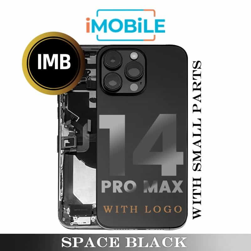 iPhone 14 Pro Max Compatible Back Housing With Small Parts [IMB] [Space Black]