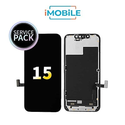 iPhone 15 (6.1 Inch) Compatible LCD (OLED) And Touch Digitizer Screen [Service Pack]