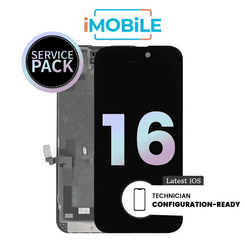 iPhone 16 (6.1 Inch) Compatible LCD (Soft OLED) Touch Digitizer Screen [Service Pack]