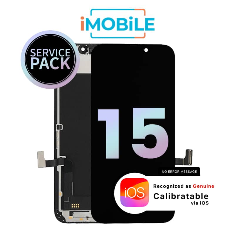 iPhone 15 (6.1 Inch) Compatible LCD (Soft OLED) Touch Digitizer Screen [Service Pack]