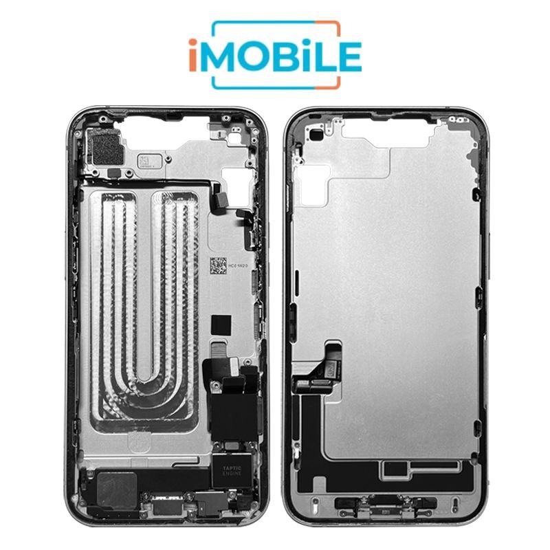 iPhone 16E Compatible Back Housing with Small Parts [IMB] [Black]
