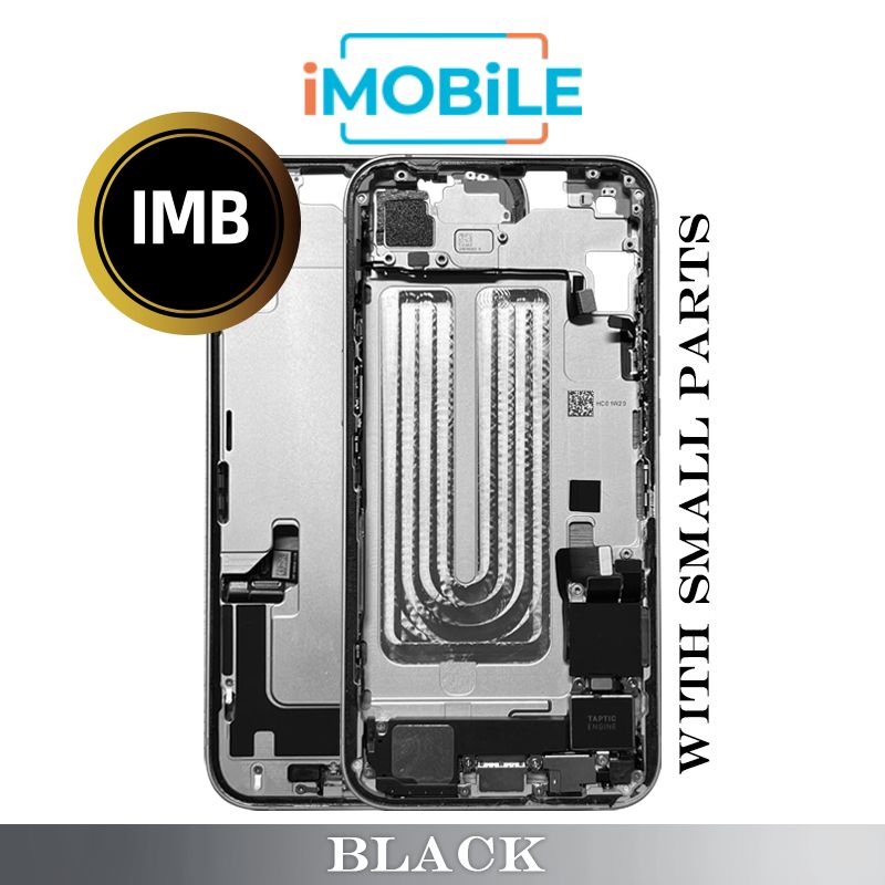 iPhone 16E Compatible Back Housing with Small Parts [IMB] [Black]