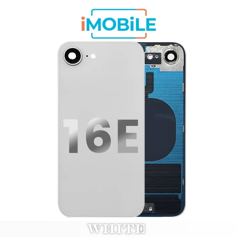 iPhone 16E Compatible Back Back Cover Glass [White]