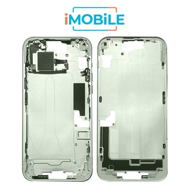 iPhone 15 Plus Compatible Back Housing [with Power and Volume Flex] [A+] [Green]