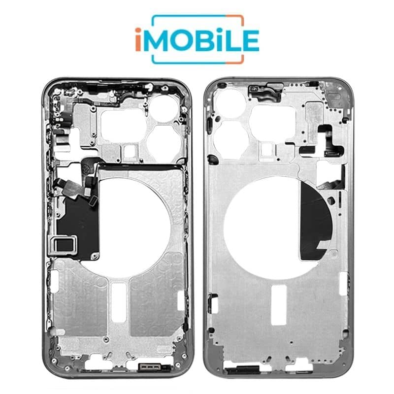 iPhone 15 Pro Max Compatible Back Housing [with Power and Volume Flex] [A+] [White Titanium]