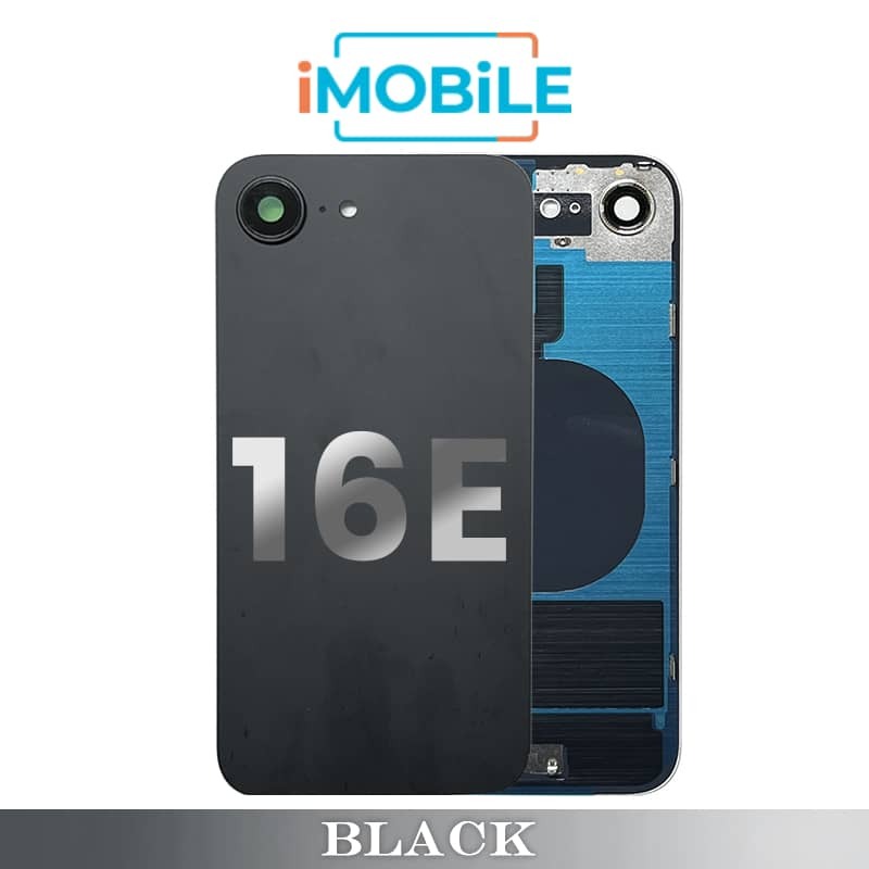 iPhone 16E Compatible Back Back Cover Glass [Black]