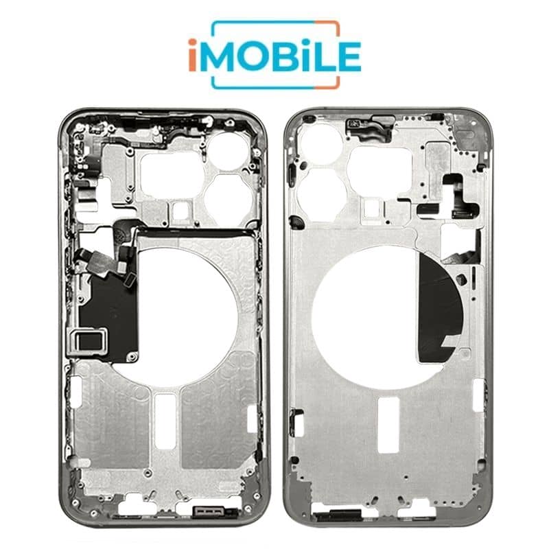 iPhone 15 Pro Max Compatible Back Housing [with Power and Volume Flex] [A+] [Natural Titanium]