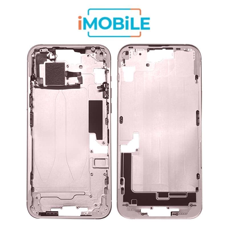 iPhone 15 Plus Compatible Back Housing [with Power and Volume Flex] [A+] [Pink]