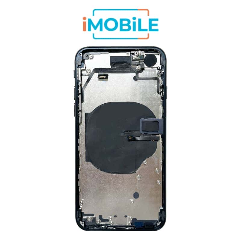 iPhone SE3 2022 Compatible Back Housing [with Power and Volume Flex] [Midnight Black]