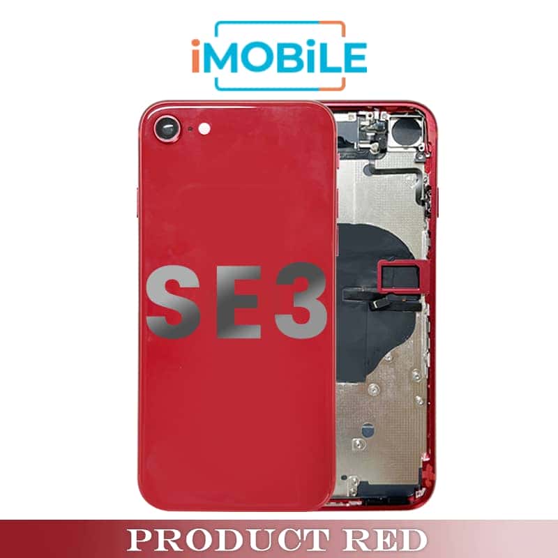 iPhone SE3 2022 Compatible Back Housing [with Power and Volume Flex] [Product Red]