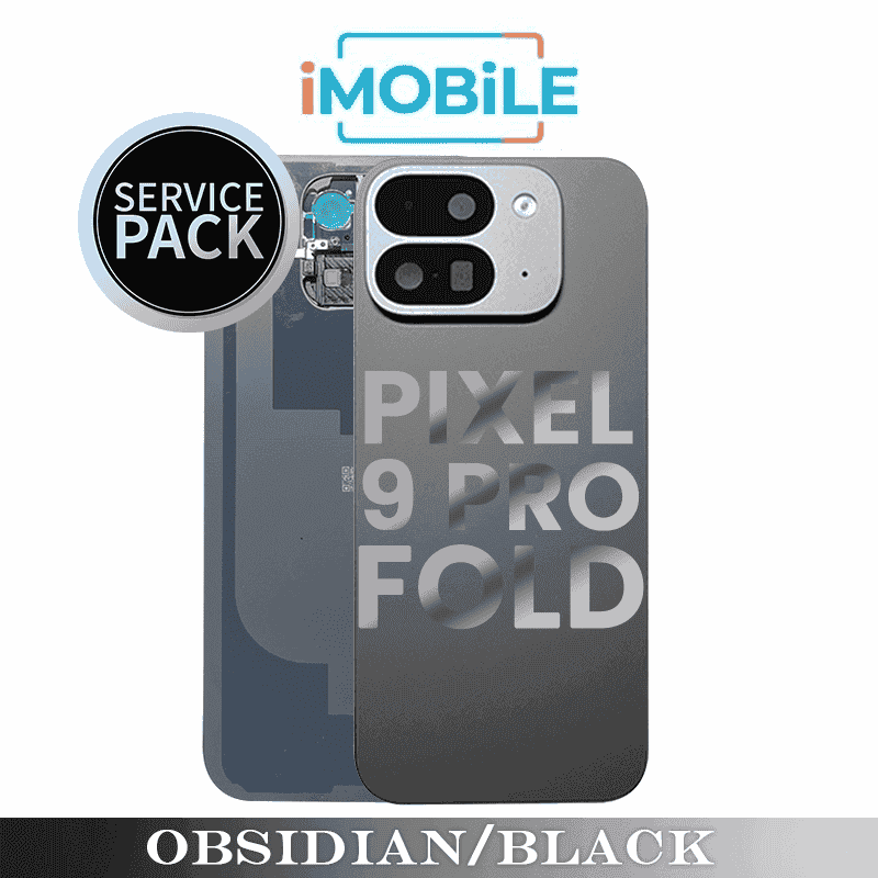 Google Pixel 9 Pro Fold Compatible Back Cover with Lens [Service Pack] [Obsidian / Black]