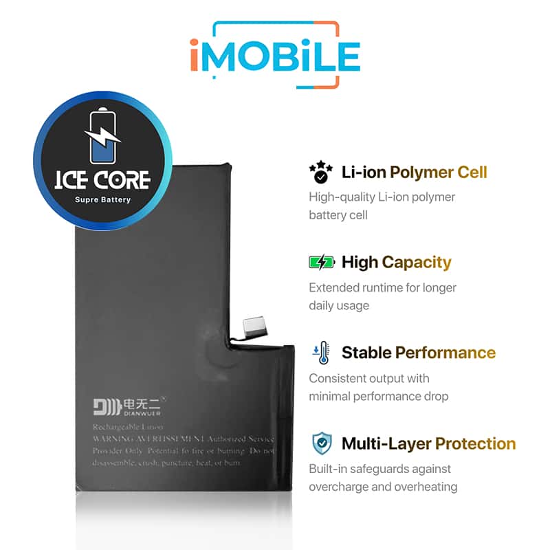 iPhone 16 Pro Max Compatible IceCore Pro Battery [Enhanced Capacity Performance]
