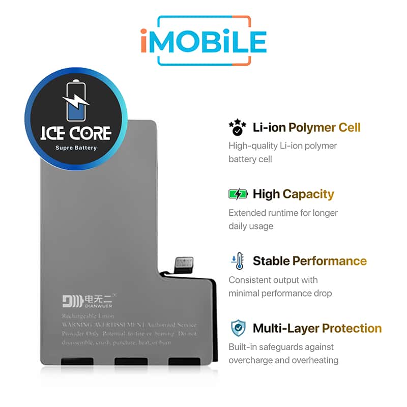 iPhone 16 Pro Compatible IceCore Pro Battery [Enhanced Capacity Performance]
