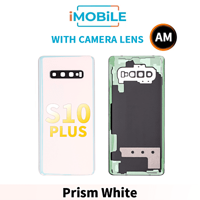 Samsung Galaxy S10 Plus Back Cover Aftermarket with Camera Lens [Prism White]