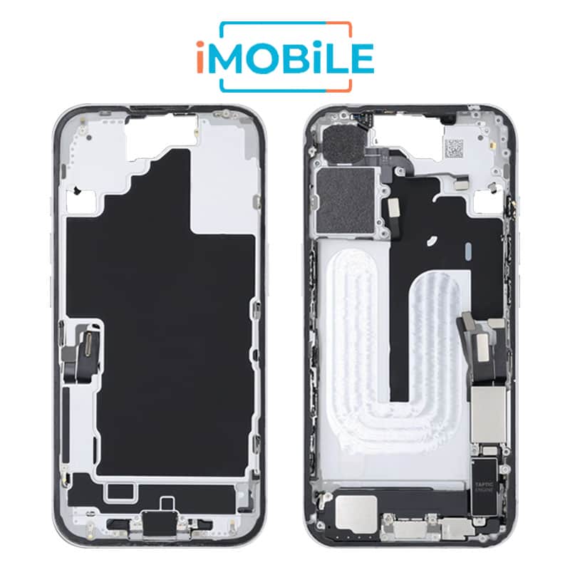 iPhone 16 Compatible Back Housing with Small Parts [IMB] [White]