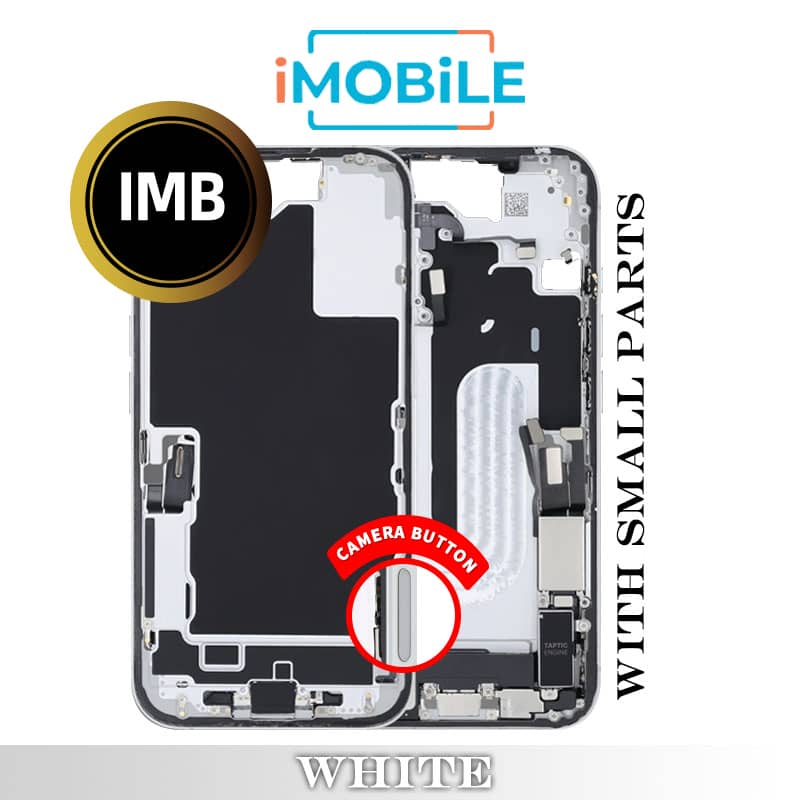 iPhone 16 Compatible Back Housing with Small Parts [IMB] [White]