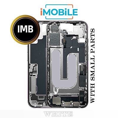 iPhone 16 Compatible Back Housing with Small Parts [IMB] [White]