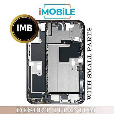 iPhone 16 Pro Max Compatible Back Housing with Small Parts [IMB] [Desert Titanium]