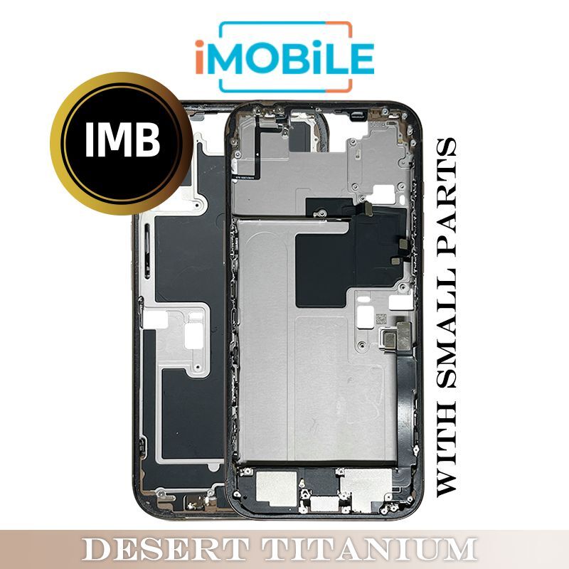 iPhone 16 Pro Max Compatible Back Housing with Small Parts [IMB] [Desert Titanium]