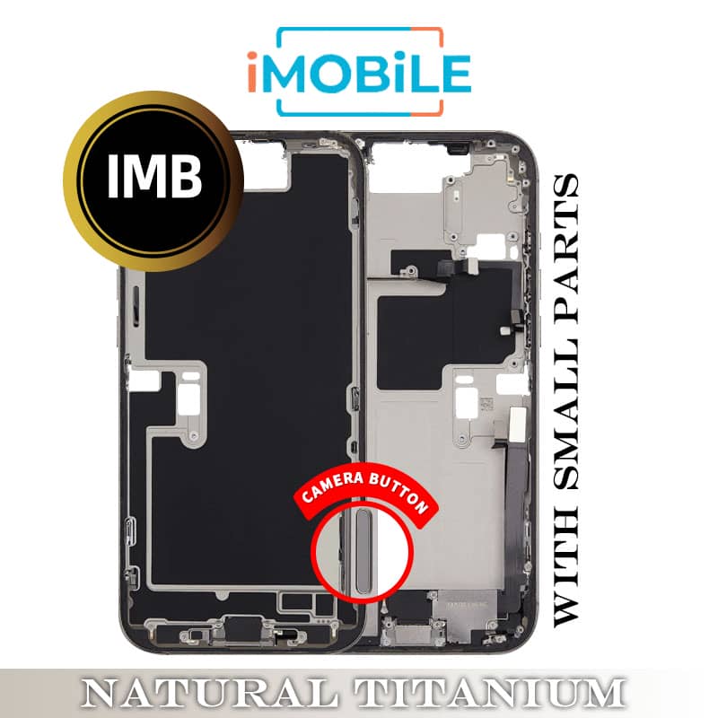 iPhone 16 Pro Max Compatible Back Housing with Small Parts [IMB] [Natural Titanium]