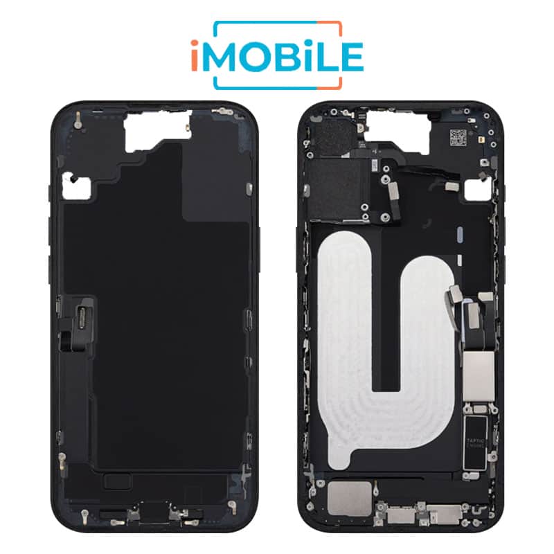 iPhone 16 Plus Compatible Back Housing with Small Parts [IMB] [Black]