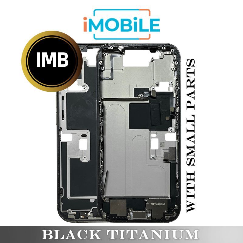 iPhone 16 Pro Compatible Back Housing with Small Parts [IMB] [Black Titanium]