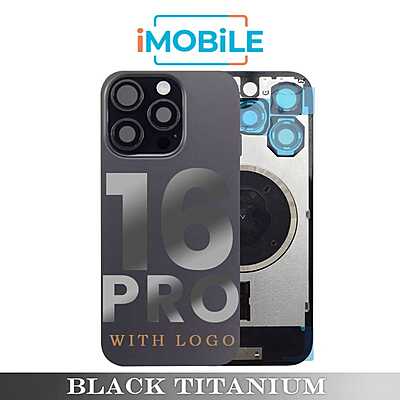 iPhone 16 Pro Compatible Back Cover Glass Assembly with MagSafe [Black Titanium]