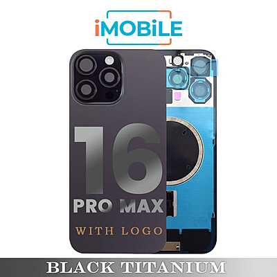 iPhone 16 Pro Max Compatible Back Cover Glass Assembly with MagSafe [Black Titanium]