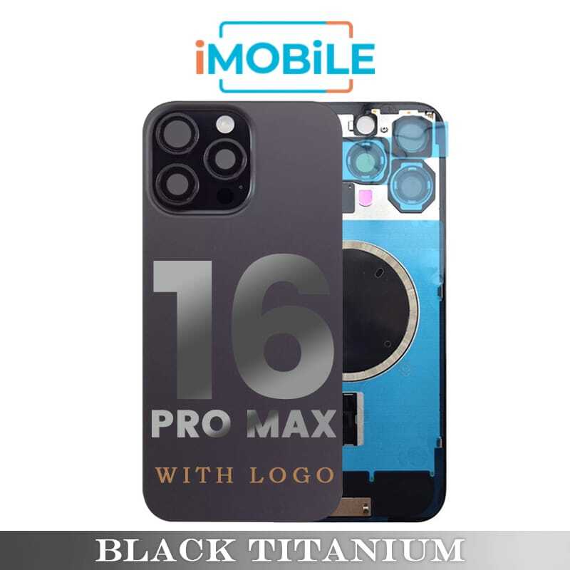 iPhone 16 Pro Max Compatible Back Cover Glass Assembly with MagSafe [Black Titanium]