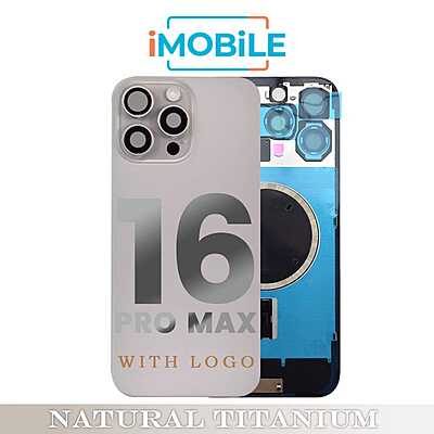 iPhone 16 Pro Max Compatible Back Cover Glass Assembly with MagSafe [Natural Titanium]
