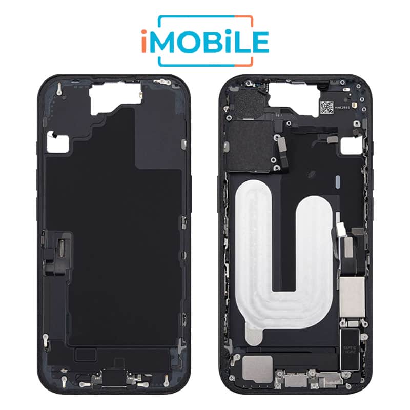iPhone 16 Compatible Back Housing with Small Parts [IMB] [Black]