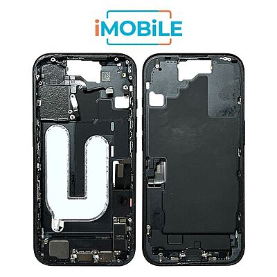 iPhone 16 Compatible Back Housing with Small Parts [IMB] [Black]