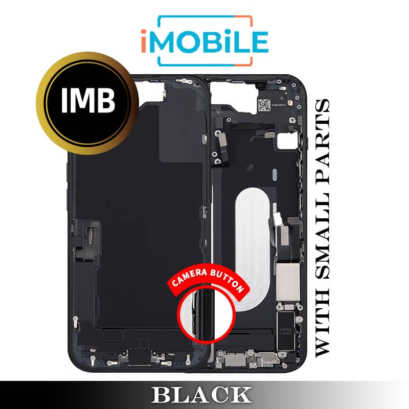 iPhone 16 Compatible Back Housing with Small Parts [IMB] [Black]