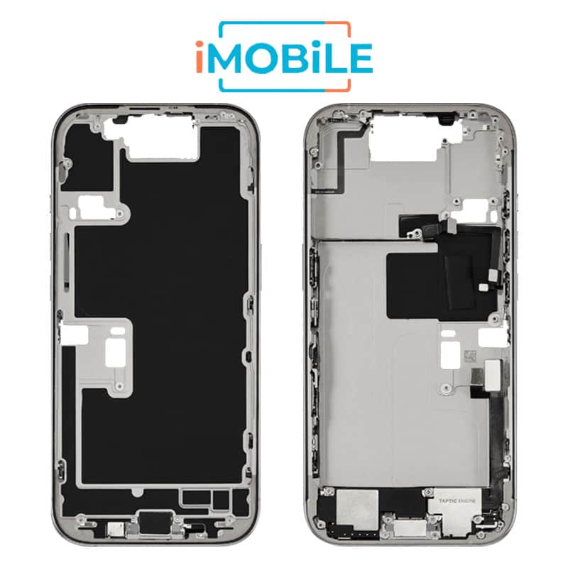 iPhone 16 Pro Compatible Back Housing with Small Parts [IMB] [White Titanium]