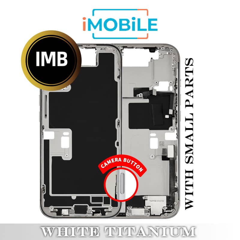 iPhone 16 Pro Compatible Back Housing with Small Parts [IMB] [White Titanium]