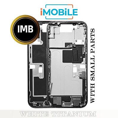 iPhone 16 Pro Compatible Back Housing with Small Parts [IMB] [White Titanium]