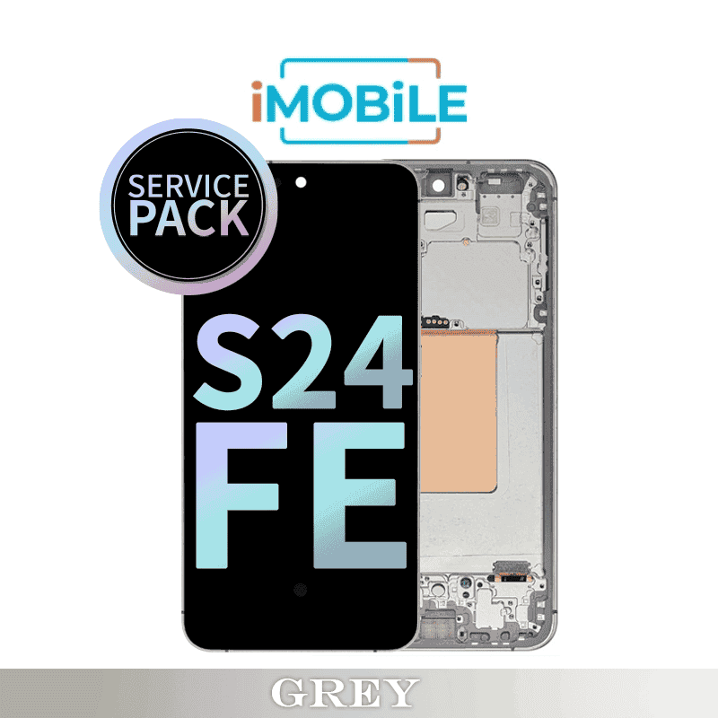 Samsung Galaxy S24 FE (S721) (Soft OLED) LCD and Toush Digitizer Screem with Frame [Service Pack] [Grey] GH82-35850A