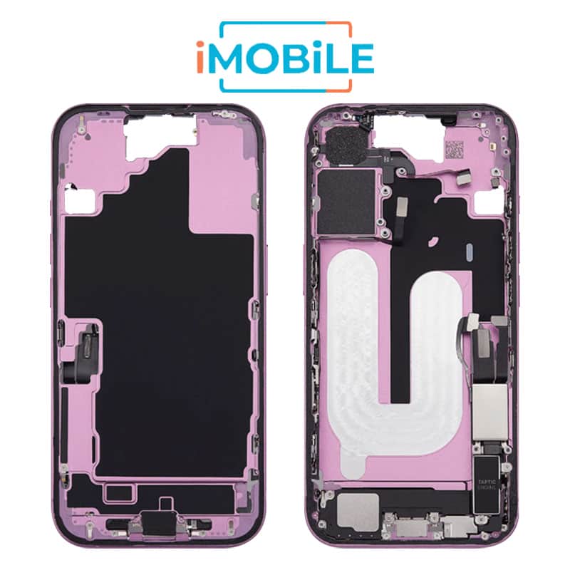 iPhone 16 Compatible Back Housing with Small Parts [IMB] [Pink]