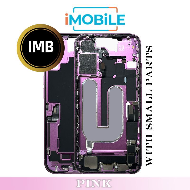 iPhone 16 Compatible Back Housing with Small Parts [IMB] [Pink]
