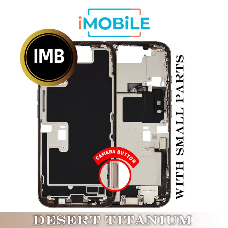 iPhone 16 Pro Compatible Back Housing with Small Parts [IMB] [Desert Titanium]