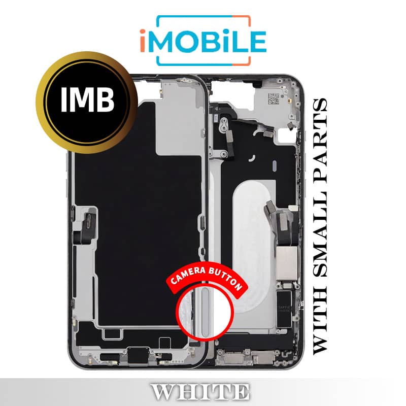 iPhone 16 Plus Compatible Back Housing with Small Parts [IMB] [White]