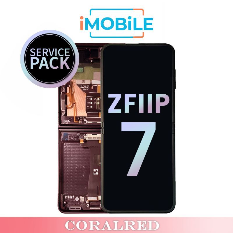 Samsung Galaxy Z Flip 7 5G (F766) Main Inner LCD Digitizer Screen [Service Pack] [Coralred] GH82-37581D