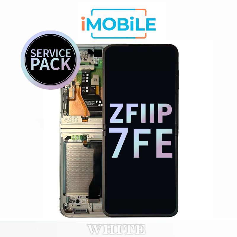 Samsung Galaxy Z Flip 7 FE (F761) Main Inner LCD Digitizer Screen [Service Pack] [White] GH82-37734B