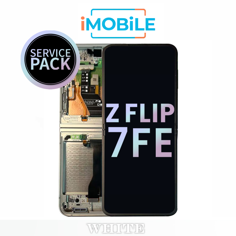Samsung Galaxy Z Flip 7 FE (F761) Main Inner LCD Digitizer Screen [Service Pack] [White] GH82-37734B