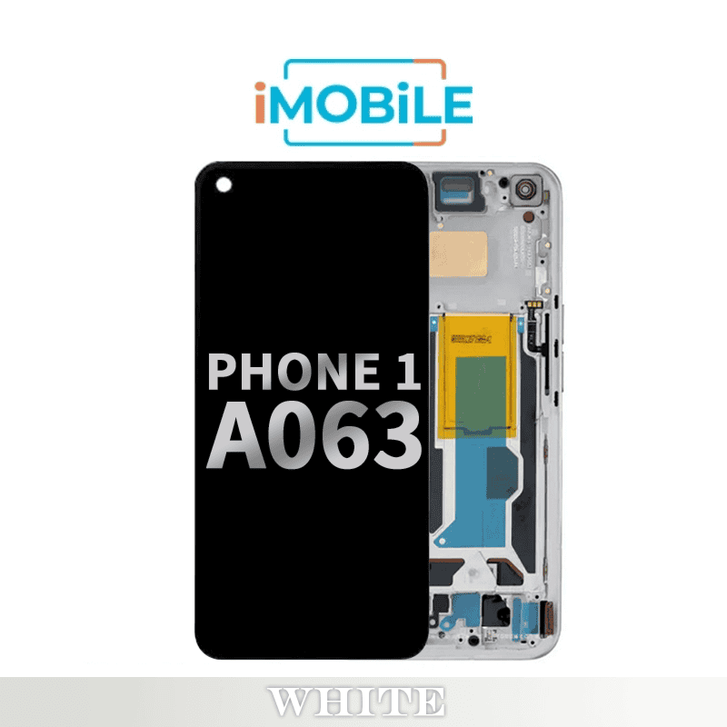 Nothing Phone (1) A063 LCD and Touch Assembly With Frame [White]